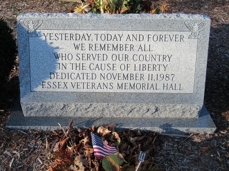 Essex Veterans Monument. Click for full size. Essex Veterans Monument image. Click for full size.