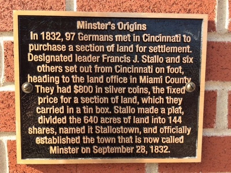 Minster's Origins Marker. Click for full size. Minster's Origins Marker image. Click for full size.