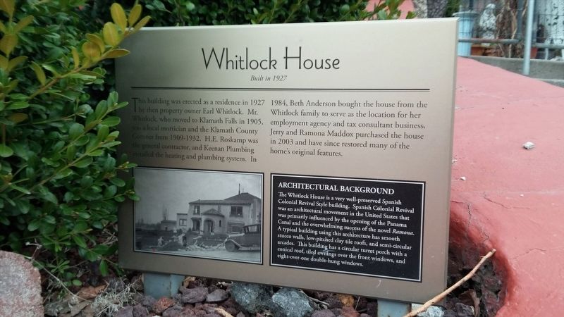 Whitlock House Marker image. Click for full size.