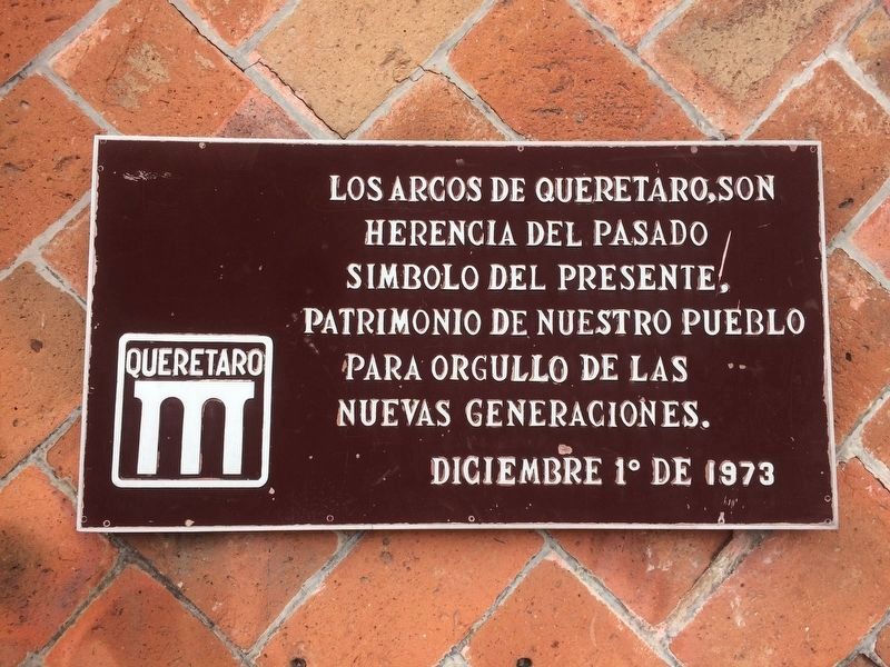 An additional nearby Aqueduct of Querétaro marker image. Click for full size.