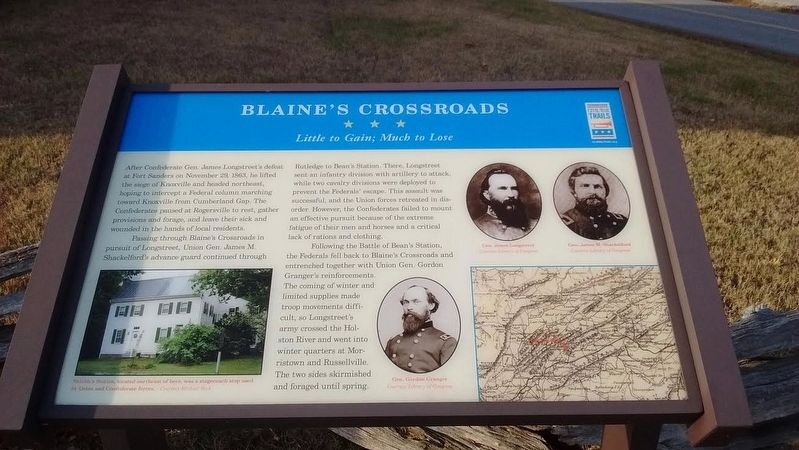 Blaine's Crossroads Marker image. Click for full size.