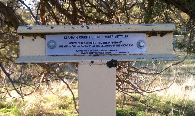 Klamath County's First White Settler Marker image. Click for full size.
