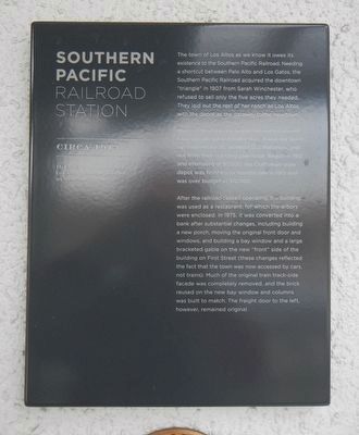 Southern Pacific Railroad Station Marker. Click for full size. Southern Pacific Railroad Station Marker image. Click for full size.