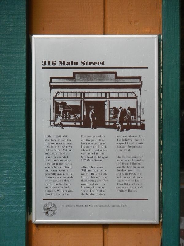 316 Main Street Marker. Click for full size. 316 Main Street Marker image. Click for full size.