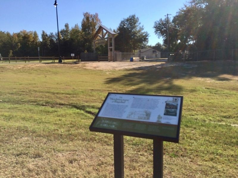 The Architecture of Bagdad marker looking towards Bagdad Mill Site park entrance. image. Click for full size.