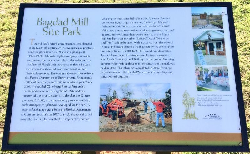 Bagdad Mill Site Park Marker image. Click for full size.