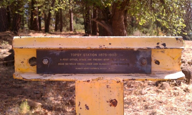 Topsy Station Marker. Click for full size. Topsy Station Marker image. Click for full size.