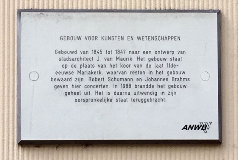 Gebouw Voor Kunst En Wetenschappen / Arts and Science Building Marker. Click for full size. Gebouw Voor Kunst En Wetenschappen / Arts and Science Building Marker image. Click for full size.