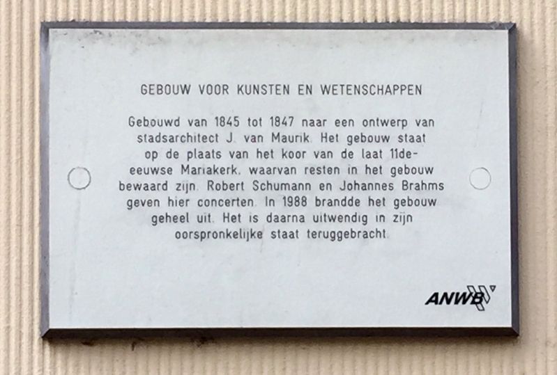 Gebouw Voor Kunst En Wetenschappen / Arts and Science Building Marker image. Click for full size.