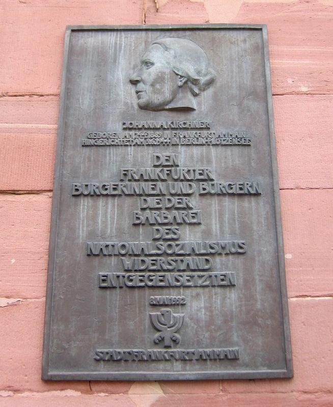 Johanna Kirchner Marker. Click for full size. Johanna Kirchner Marker image. Click for full size.
