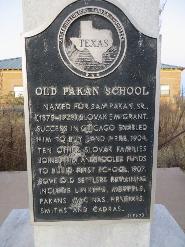 Old Pakan School Marker. Click for full size. Old Pakan School Marker image. Click for full size.