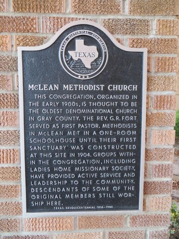 McLean Methodist Church Marker image. Click for full size.