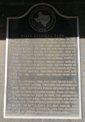 State National Bank Marker image. Click for full size.