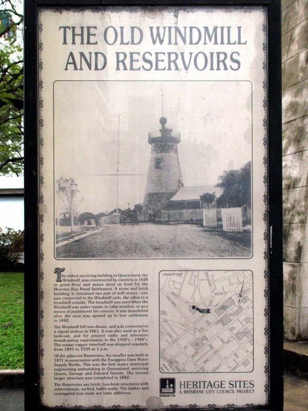 The Old Windmill and Reservoirs Marker image. Click for full size.