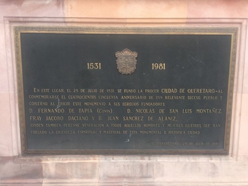 The Founders of Santiago de Quer�taro Marker image. Click for full size.