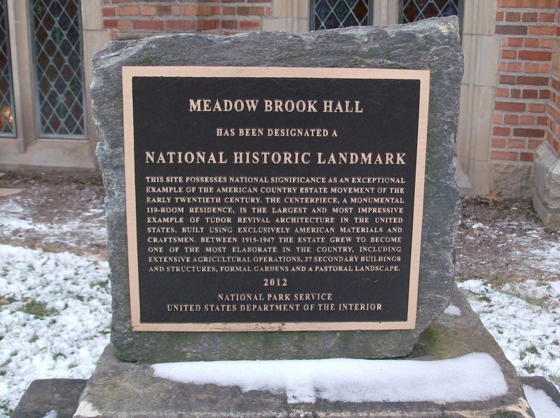 Meadow Brook Hall Marker image. Click for full size.