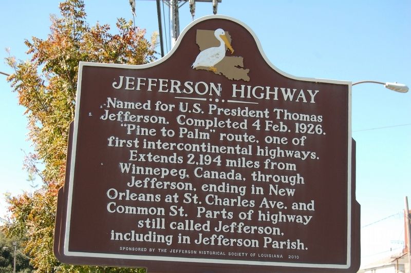 Jefferson Highway Marker image. Click for full size.