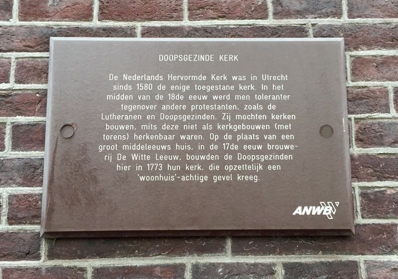Doopsgezinde Kerk / Baptist Church Marker. Click for full size. Doopsgezinde Kerk / Baptist Church Marker image. Click for full size.
