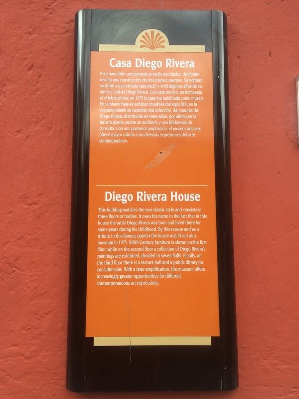 Diego Rivera House Marker image. Click for full size.