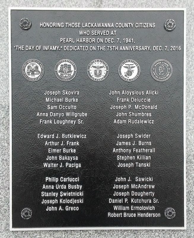 Pearl Harbor Memorial Marker image. Click for full size.