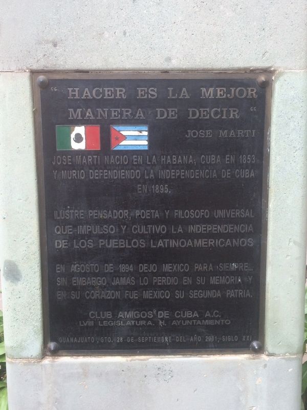 Jos� Mart� in Mexico Marker image. Click for full size.
