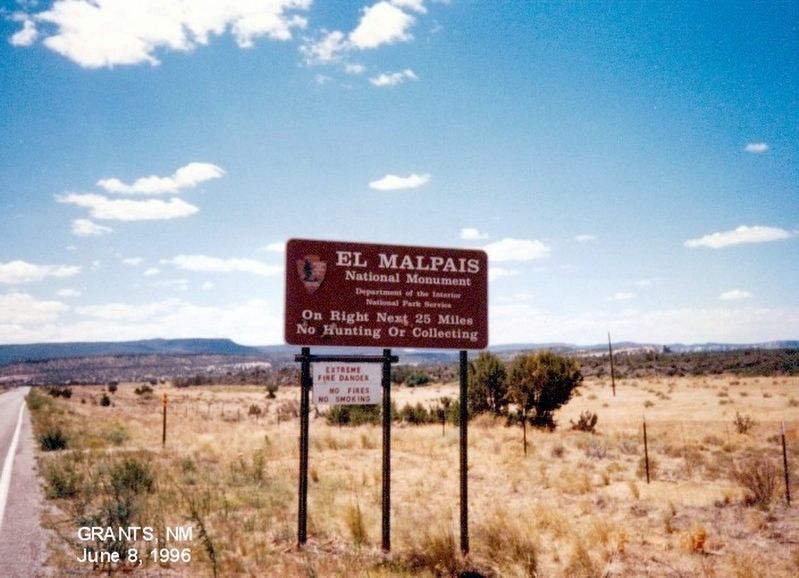 El Malpais National Monument-Sign at the entrance image. Click for full size.