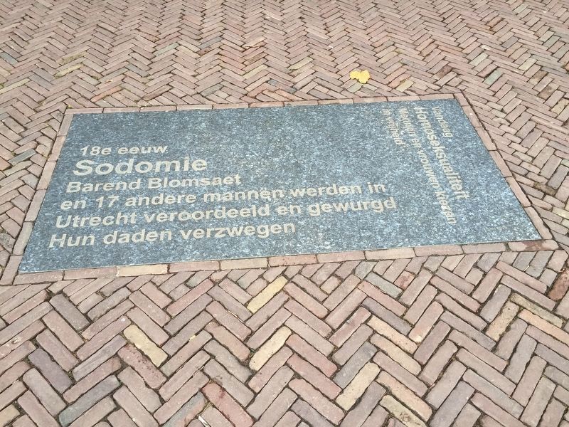 Utrechtse Sodomieprocessen / Utrecht Sodomy Trials Marker. Click for full size. Utrechtse Sodomieprocessen / Utrecht Sodomy Trials Marker image. Click for full size.