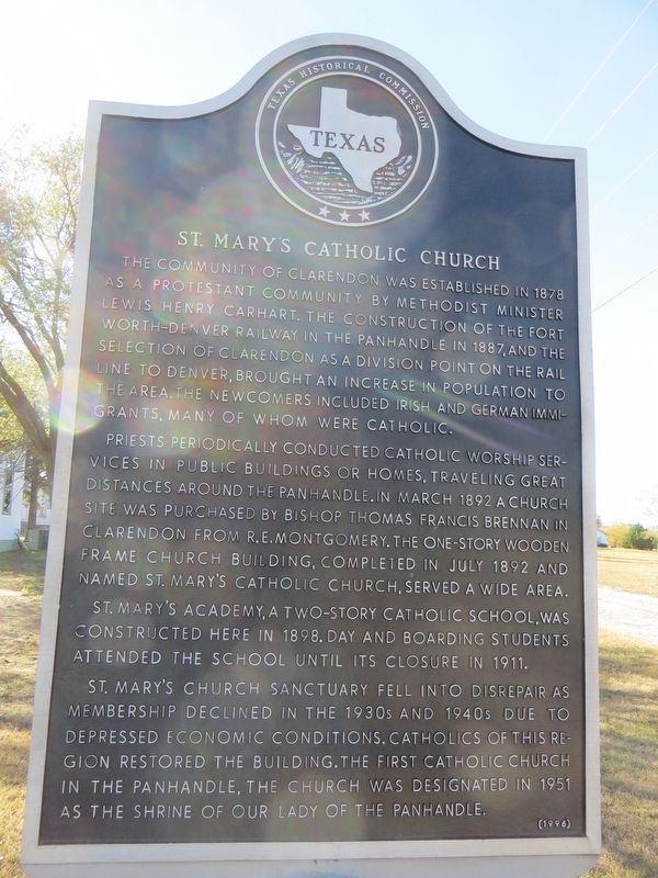 St. Mary's Catholic Church Marker image. Click for full size.