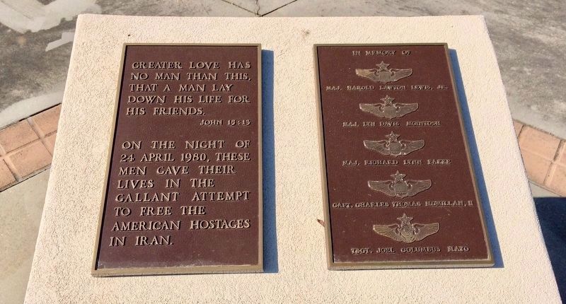 Memorial to the USAF Dead in Operation Eagle Claw image. Click for full size.