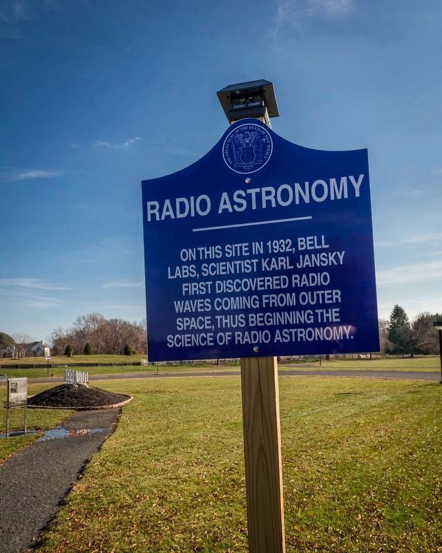 Karl Jansky Radio Astronomy Monument Marker. Click for full size. Karl Jansky Radio Astronomy Monument Marker image. Click for full size.