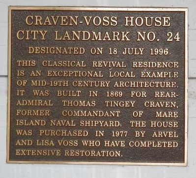 Craven-Voss House Marker image. Click for full size.