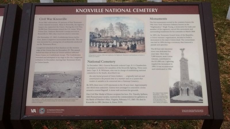 Knoxville National Cemetery Marker. Click for full size. Knoxville National Cemetery Marker image. Click for full size.