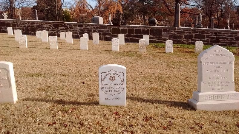 Gravesite of 1st Serg. Timothy Spillane, 16th PA Cavalry image. Click for full size.