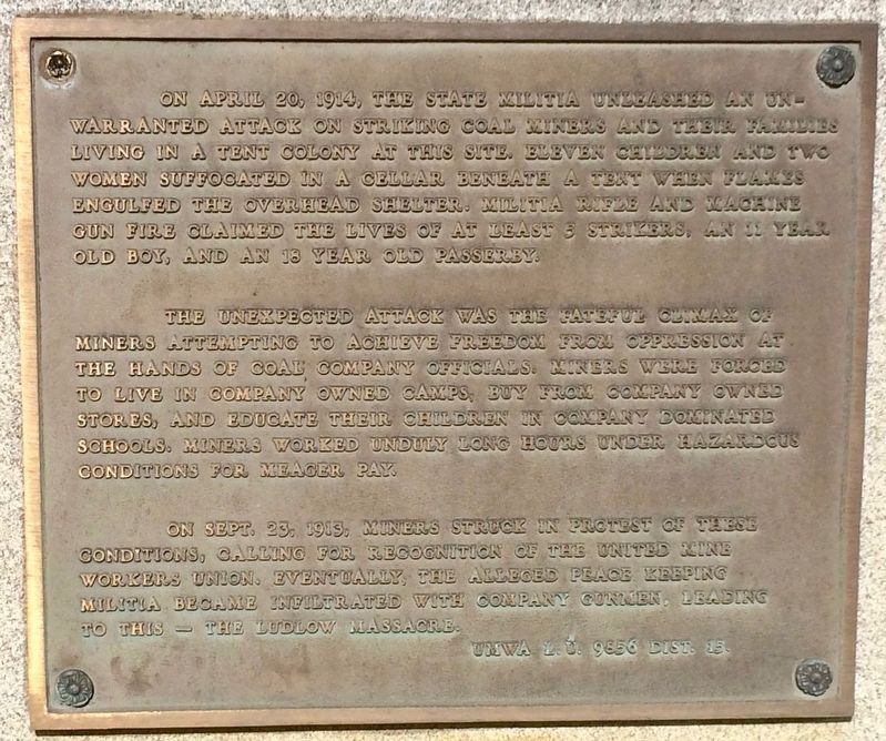 The Ludlow Massacre Marker image. Click for full size.