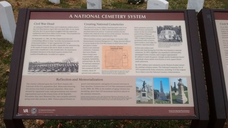 A National Cemetery System Marker. Click for full size. A National Cemetery System Marker image. Click for full size.