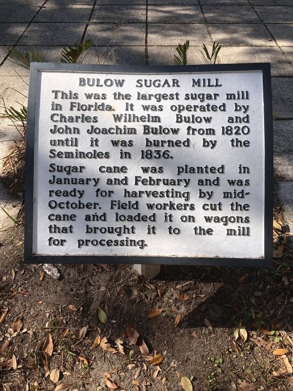 Bulow Sugar Mill Marker image. Click for full size.