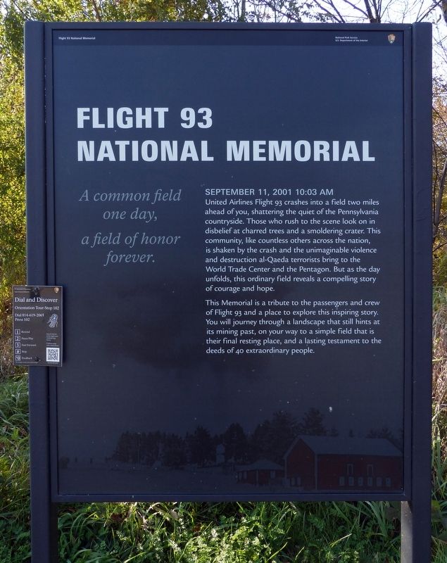 Flight 93 National Memorial Marker image. Click for full size.