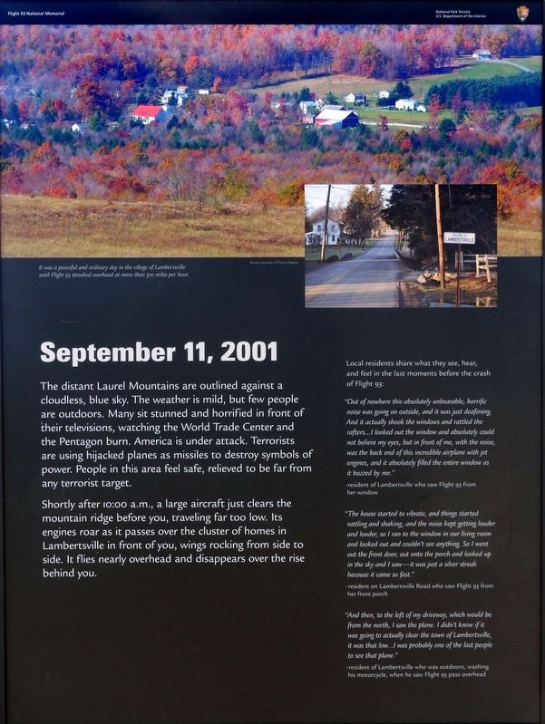 September 11, 2001 Marker. Click for full size. September 11, 2001 Marker image. Click for full size.