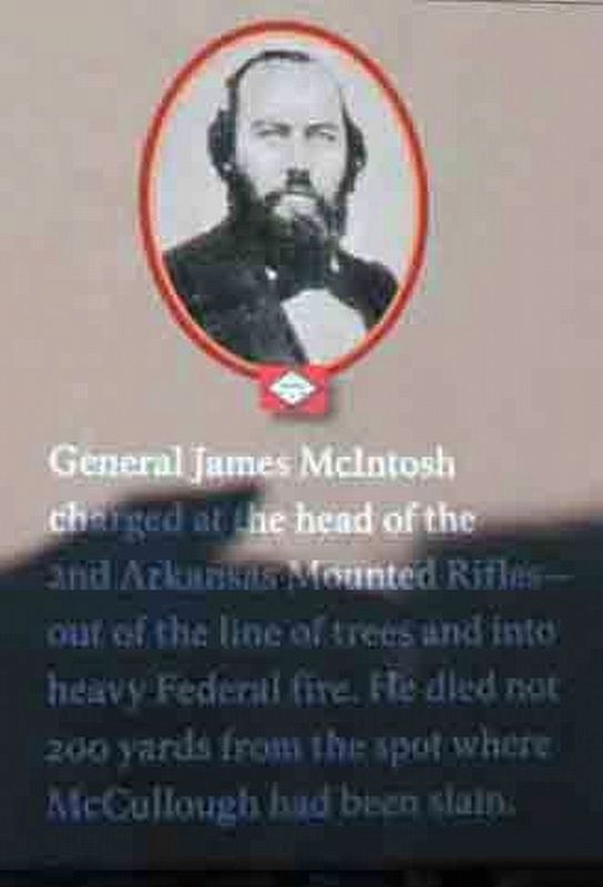 Photo of General James McIntosh on the "A Crisis in Command" Marker image. Click for full size.