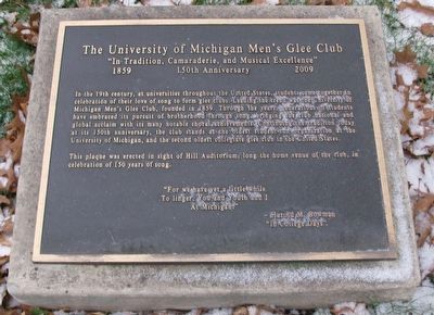 The University of Michigan Men's Glee Club Marker image. Click for full size.
