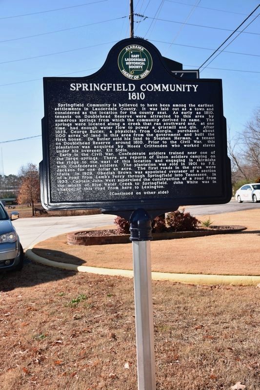 Springfield Community 1810 Marker. Click for full size. Springfield Community 1810 Marker image. Click for full size.