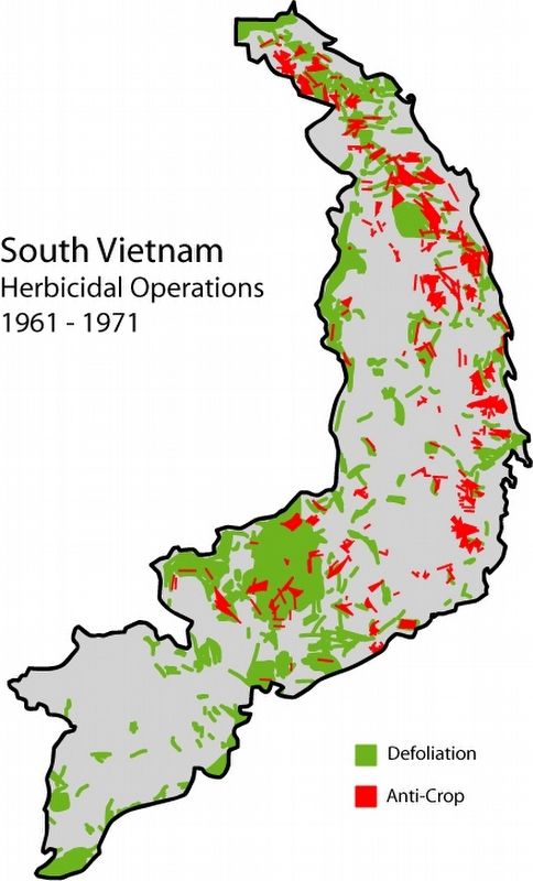 Map of herbicide usage during the Vietnam war. image. Click for full size.
