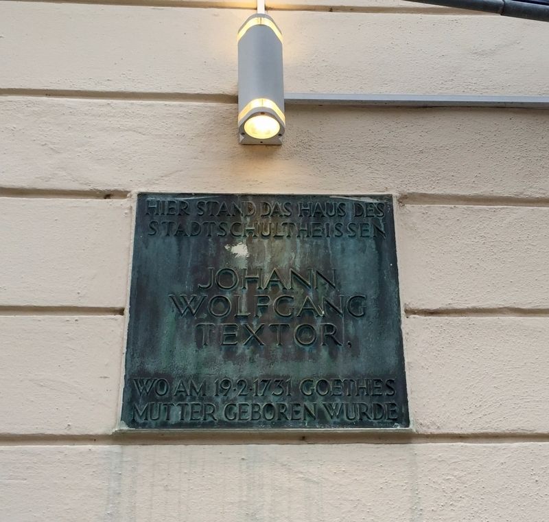 Johann Wolfgang Textor Marker. Click for full size. Johann Wolfgang Textor Marker image. Click for full size.