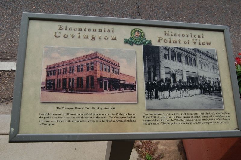 The Covington Bank and Trust Building Marker. Click for full size. The Covington Bank and Trust Building Marker image. Click for full size.