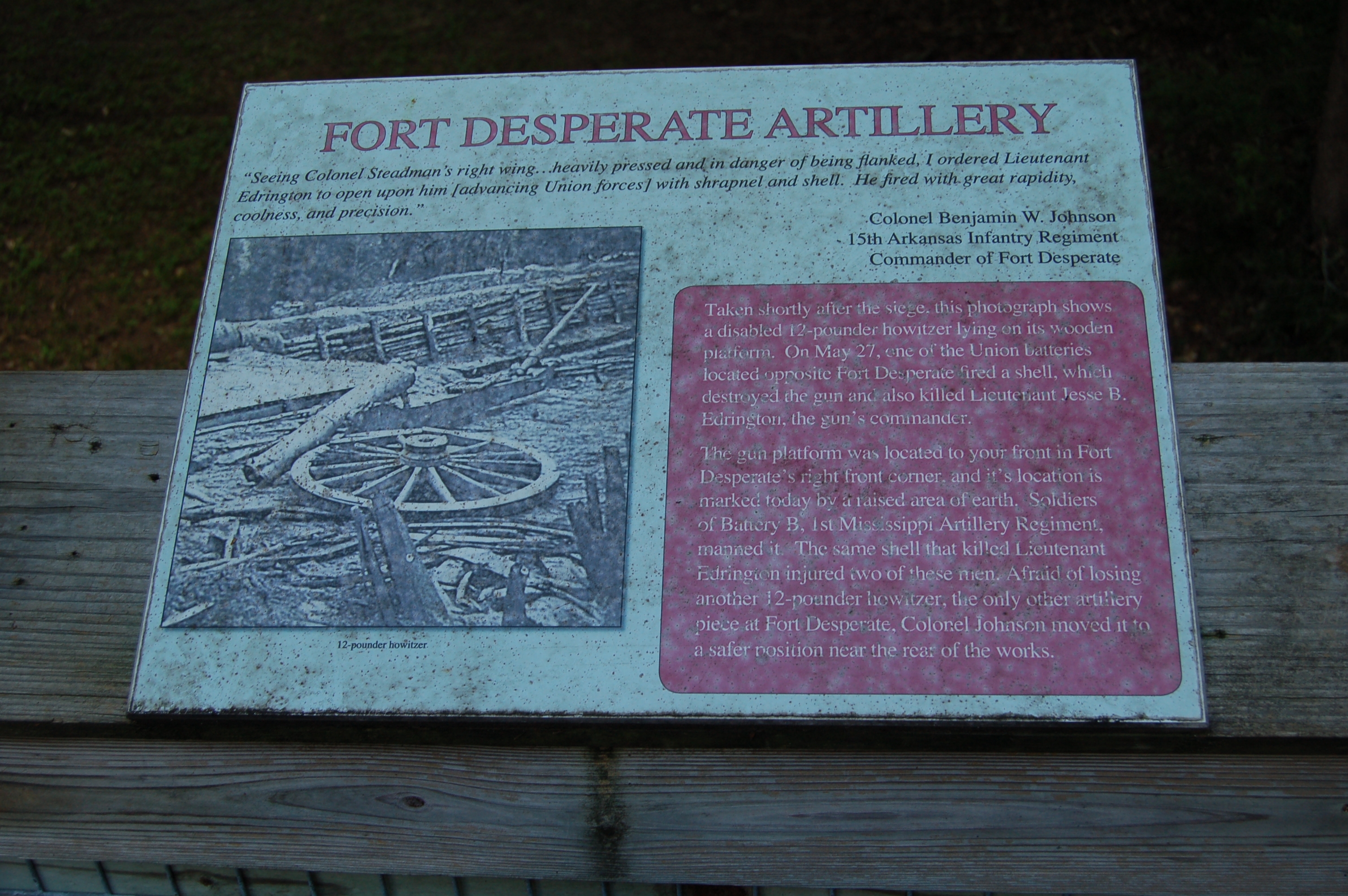 Fort Desperate Artillery Marker