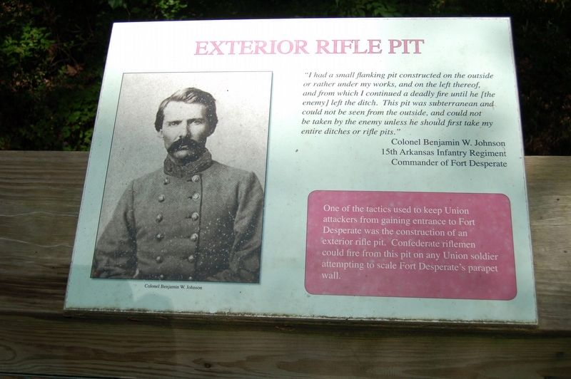Exterior Rifle Pit Marker image. Click for full size.
