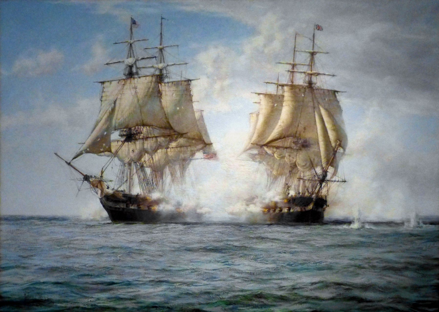 The action between the HMS Shannon and the USS Chesapeake on June 1, 1813 image. Click for full size.
