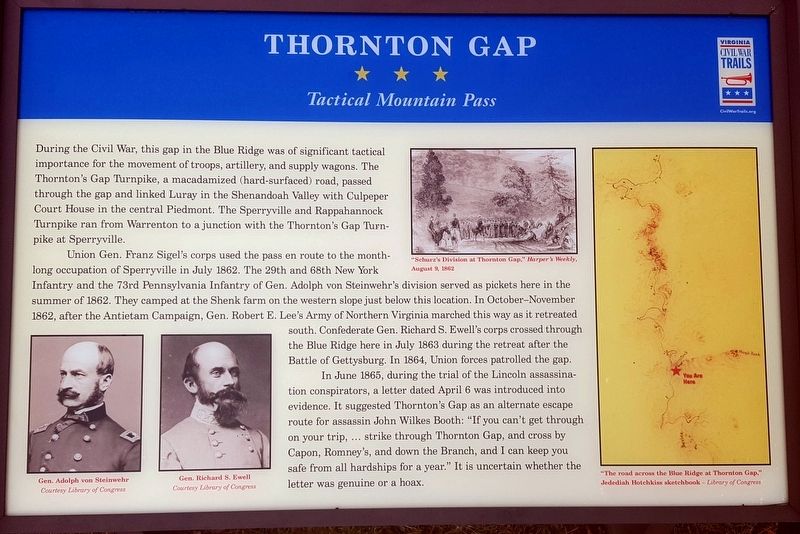 Thornton Gap Marker. Click for full size. Thornton Gap Marker image. Click for full size.