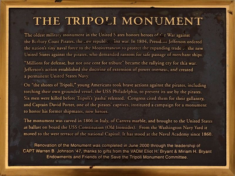 The Tripoli Monument Marker image. Click for full size.
