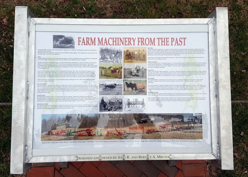 Farm Machinery From The Past Marker. Click for full size. Farm Machinery From The Past Marker image. Click for full size.